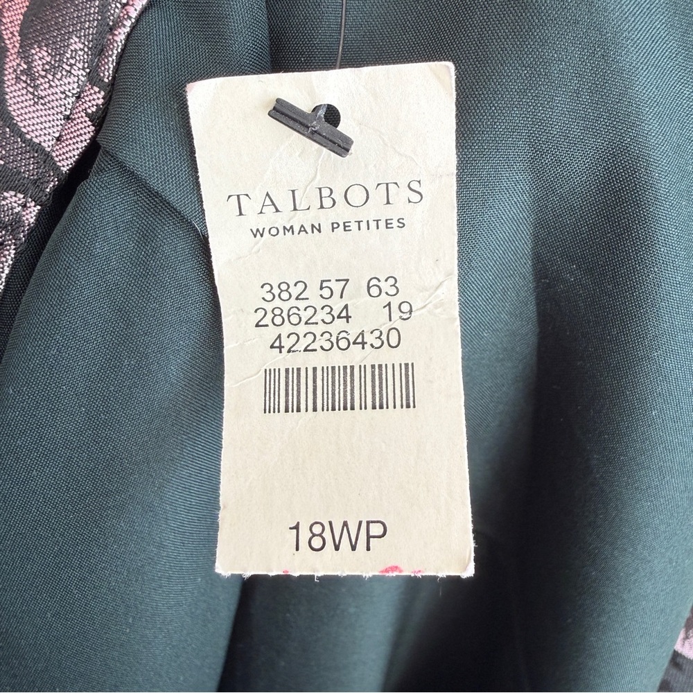 Talbots Jacquard Floral Ankle Sheen Pants 18WP - Picture 5 of 6